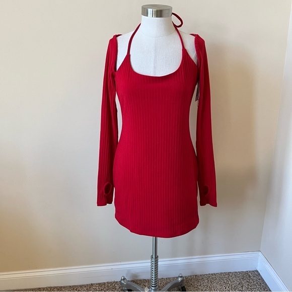 New! h:ours Julie Mini Dress Red 13537 - Picture 8 of 14